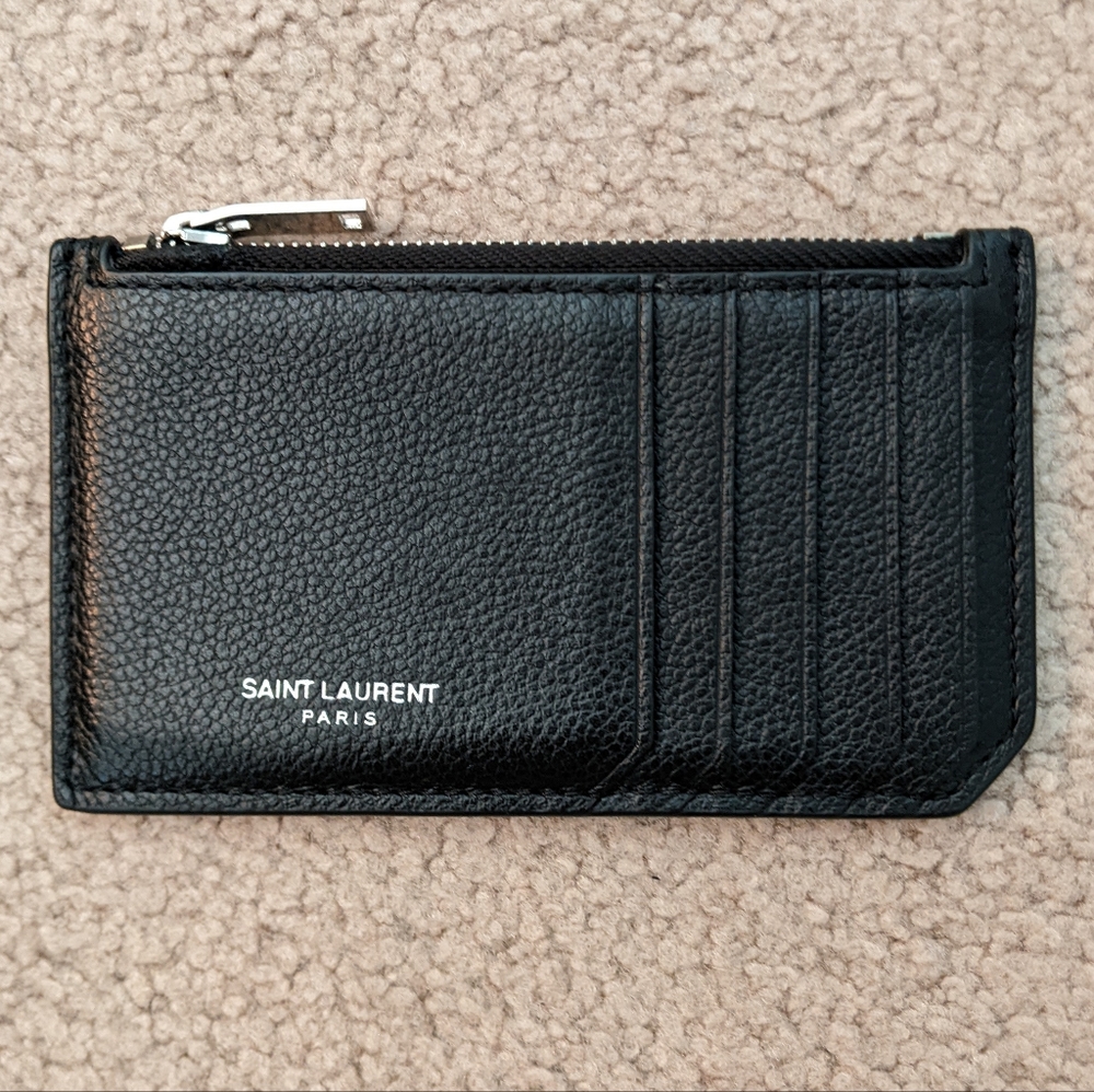 SAINT LAURENT fragments zipped card case